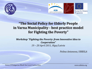 The Social Policy for Elderly People in Varna Municipality