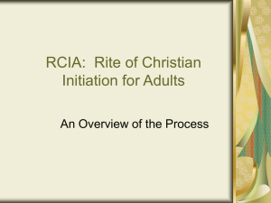 RCIA: Rite of Christian Initiation for Adults