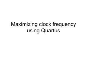 Maximizing clock frequency using Quartus