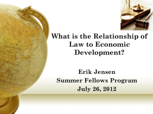 What is the Relationship of Law to Economic Development?