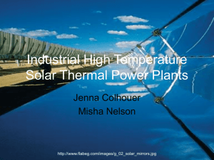 Industrial High Temperature Solar Thermal Power Plants