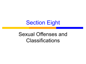 Section 8 Sexual Offenses and Classifications – Student