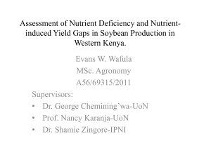 induced Yield Gaps in Soybean Production in Western Kenya