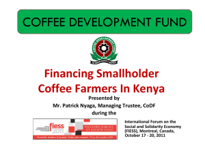 Financing The Coffee Sub-Sector In Kenya