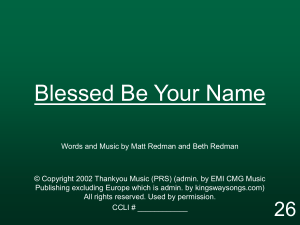 Blessed Be Your Name - MISSION UNDER GRACE CHURCH