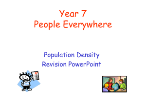 Year 7 Population Density Revision 2014