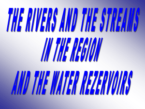 Rivers and the streams in the region