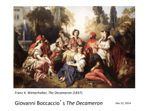 LECTURE 22 : Decameron-Refuge, Story