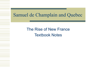 Samuel de Champlain and Que