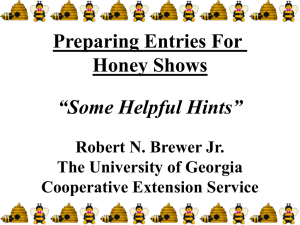 Honey Show Hints (for reference only)