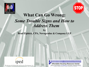 What Can Go Wrong: Some Trouble Signs