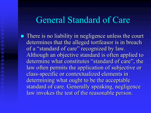 The Standard of Care
