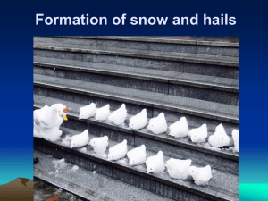 Formation of snow and hails