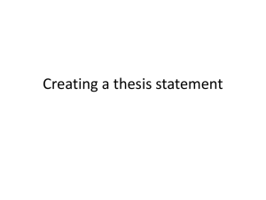 Creating a thesis statement