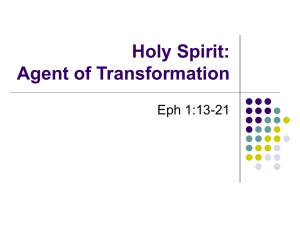 Holy Spirit: Agent of Transformation