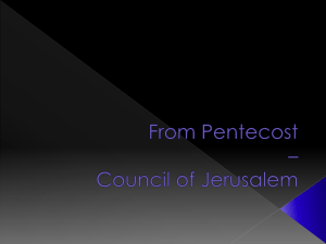 From Pentecost – Council of Jerusalem
