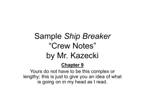 Sample Ship Breaker “Crew Notes” by Mr. Kazecki