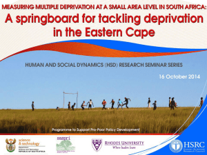 Former homelands - focussing on the Eastern Cape