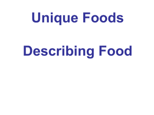 Unique Foods Describing Food