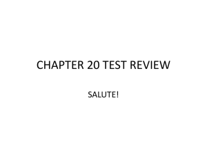 CHAPTER 20 QUIZ AND TEST REVIEW