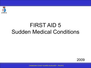First Aid 7 - Sudden Medical Emergencies