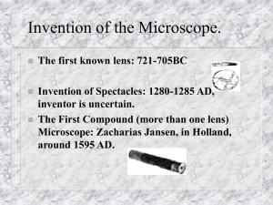 History of the Microscope.