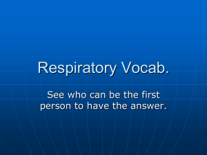Respiratory Vocab PPT