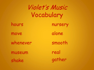 Lesson 12 - Violet`s Music - Vocabulary Powerpoint