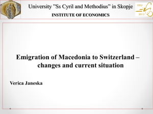 Emigration of Macedonia to Switzerland – changes and current