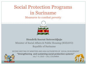Social Protection Programs in Suriname Measures to combat