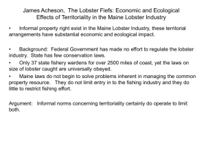 James Acheson, The Lobster Fiefs: Economic and Ecological Effects