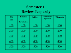Astronomy Semester Review