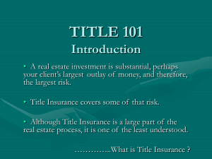 TITLE 101 Introduction