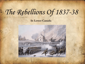 Rebellions of 1837-1838 PowerPoint