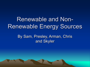 Renewable and Non-Renewable Energy Sources