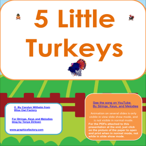 free-5-little-turkeys song on a Power Point