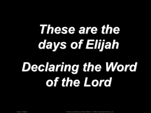 Days of Elijah - WorshipLyrics.net