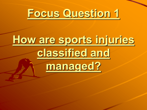 How are sports injuries classified and managed?