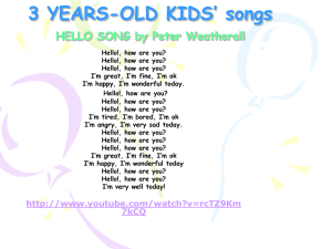 3 YEARS-OLD KIDS` songs HELLO SONG by