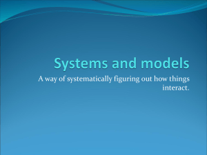 Topic 1 Systems and models