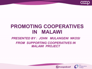 Development of the Cooperative Movement in Malawi