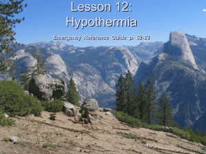 Lesson 12: Hypothermia - Bsa