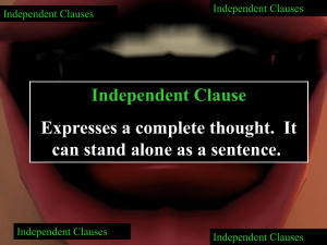 Independent Clauses