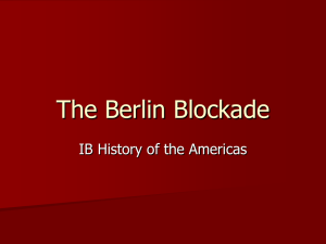 The Berlin Blockade - George Washington High School