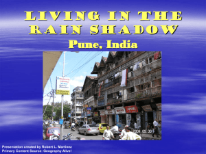 Living in the Rain Shadow Pune, India