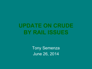 Update on Crude by Rail Issues
