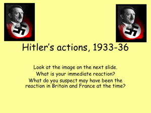 Hitler`s actions, 1933
