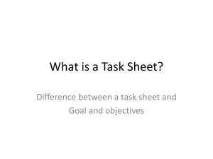 What is a Task Sheet?