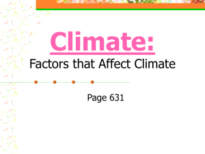 Climate: Factors that Affect Climate