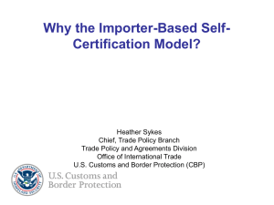 United States: Importer-Focused Self-Certification Model